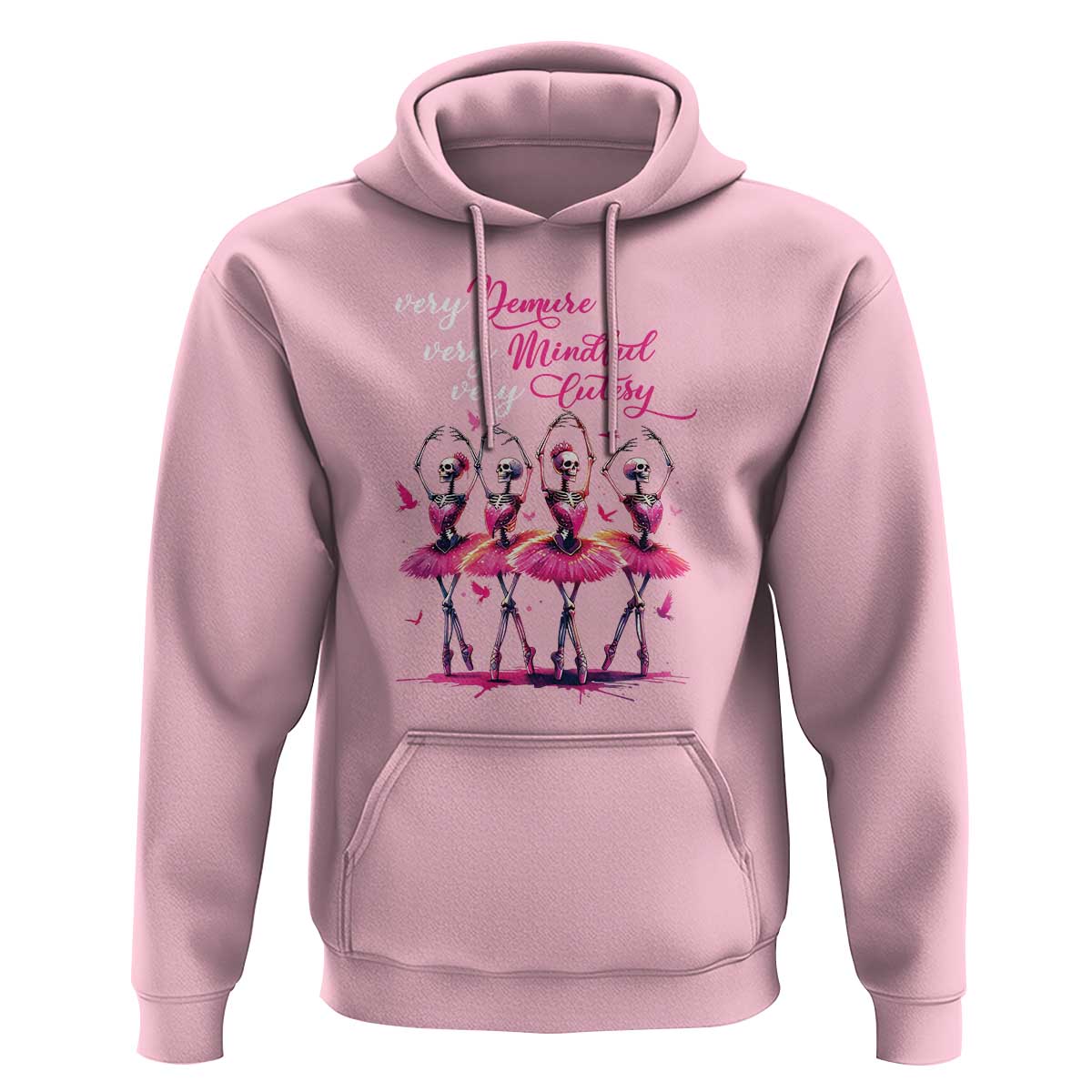 Ballerina Halloween Hoodie Very Demure Very Mindful Very Cutesy Skeleton Coquette