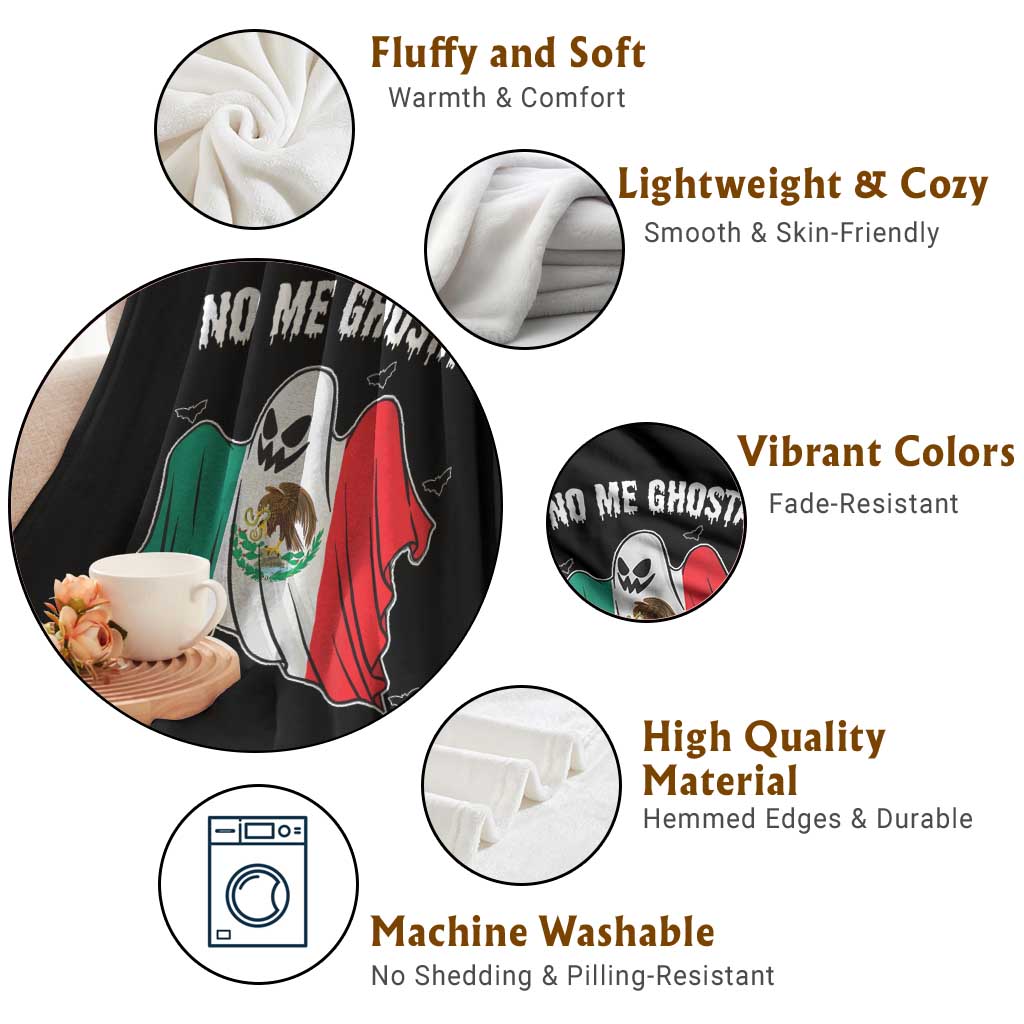 Mexico Halloween Throw Blanket No Me Ghosta Mexican Ghost - Wonder Print Shop