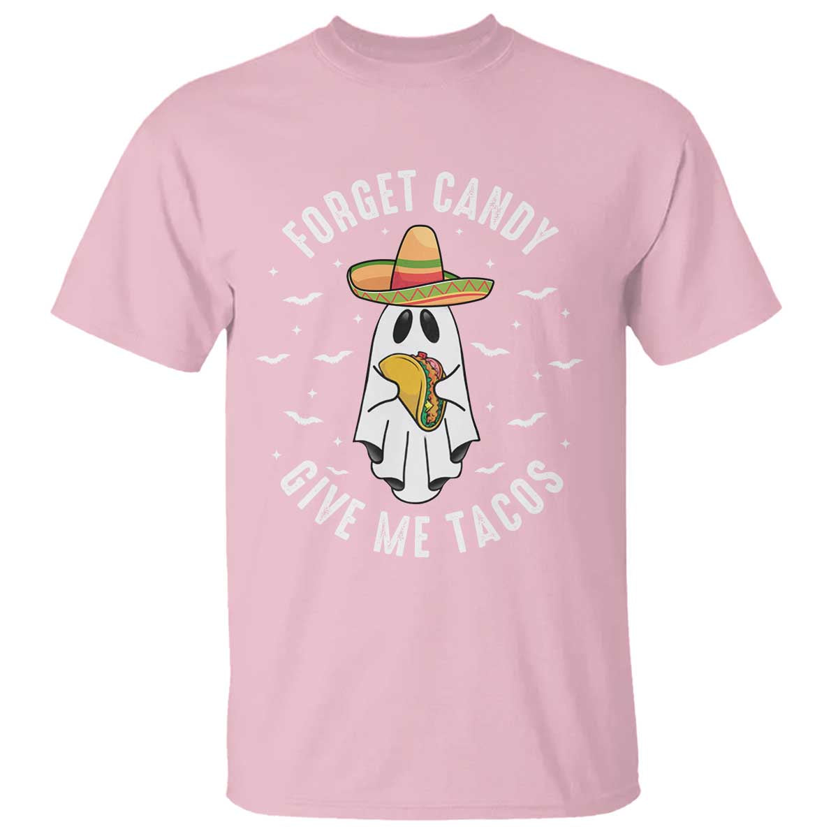 Mexico Halloween T Shirt Forget Candy Give Me Tacos Cute Mexican Ghost - Wonder Print Shop