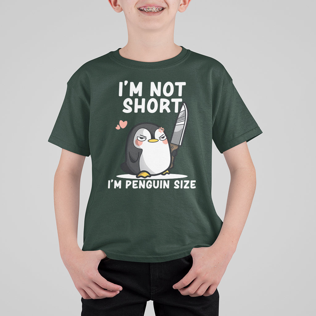 I'm Not Short I'm Penguin Size Angry But Cute T Shirt For Kid - Wonder Print Shop