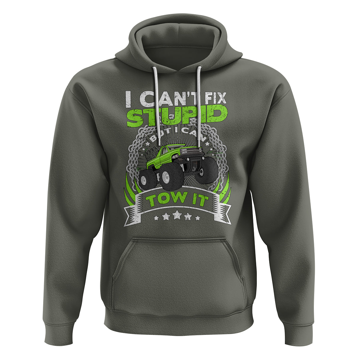 Truck Driver Wrecker I Can't Fix Stupid But I Can Tow It Hoodie - Wonder Print Shop