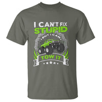 Truck Driver Wrecker I Can't Fix Stupid But I Can Tow It T Shirt - Wonder Print Shop