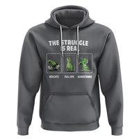 The Struggle Is Real Dinosaur Fitness Gymer Weight Pull Up Handstand Hoodie - Wonder Print Shop