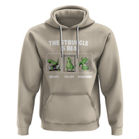 The Struggle Is Real Dinosaur Fitness Gymer Weight Pull Up Handstand Hoodie - Wonder Print Shop
