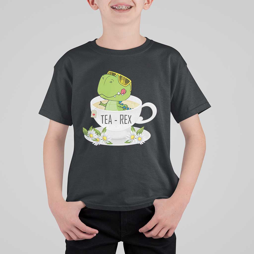 Funny Dinosaur Tea Rex T Shirt For Kid - Wonder Print Shop