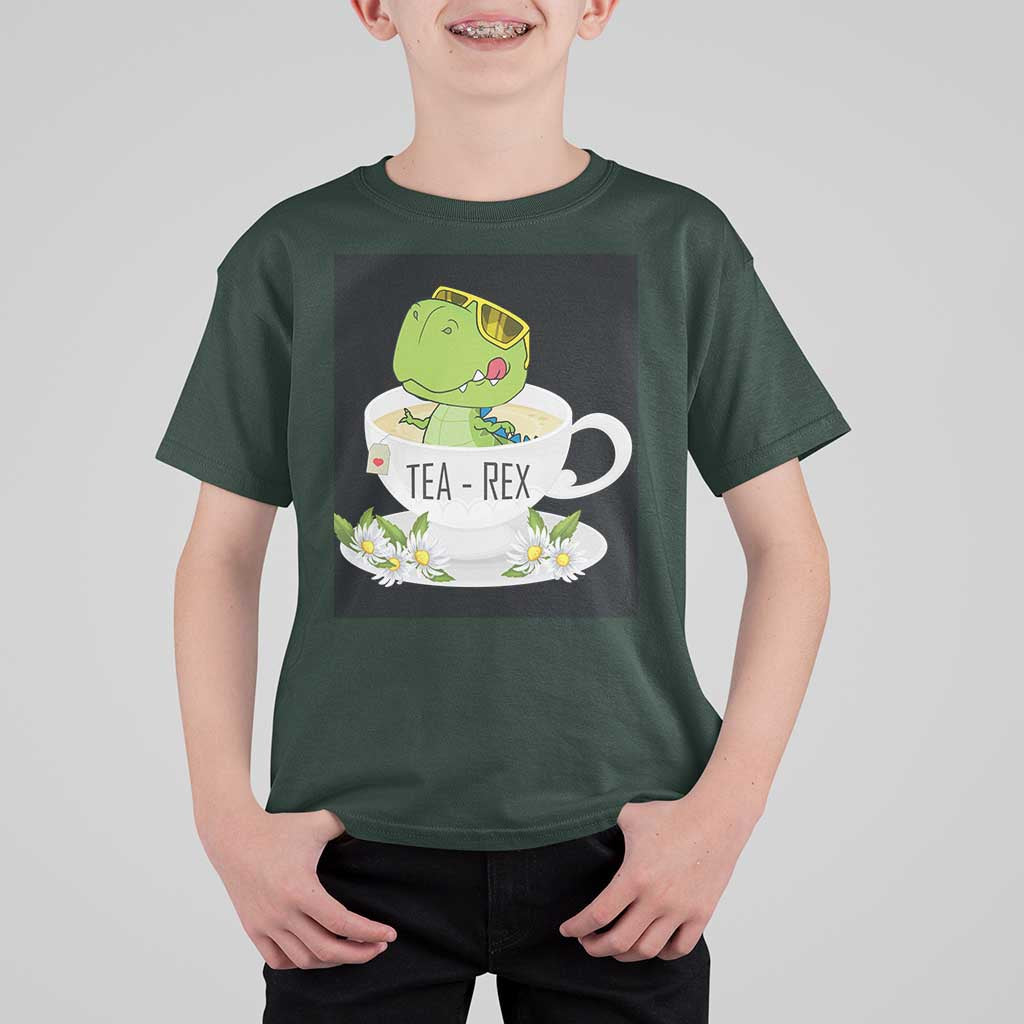Funny Dinosaur Tea Rex T Shirt For Kid - Wonder Print Shop