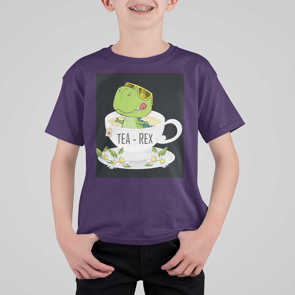 Funny Dinosaur Tea Rex T Shirt For Kid - Wonder Print Shop