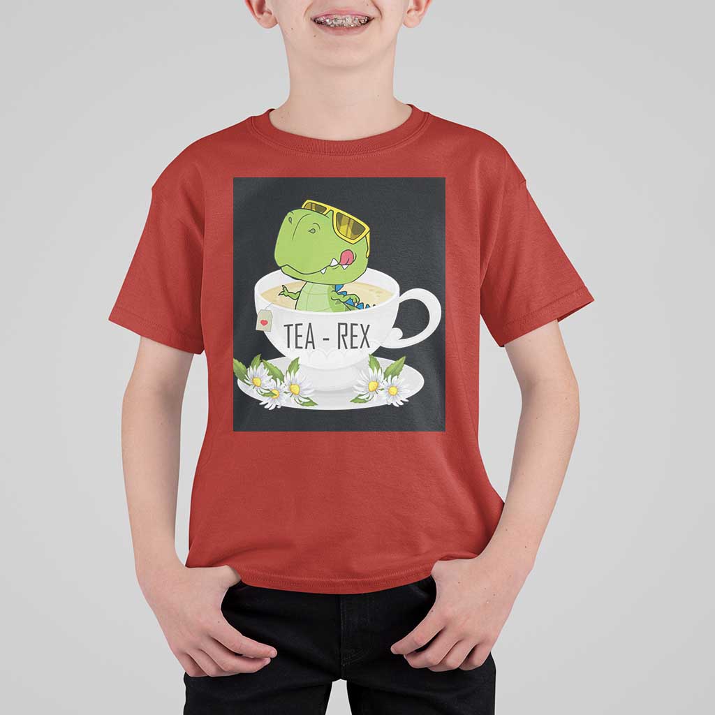 Funny Dinosaur Tea Rex T Shirt For Kid - Wonder Print Shop