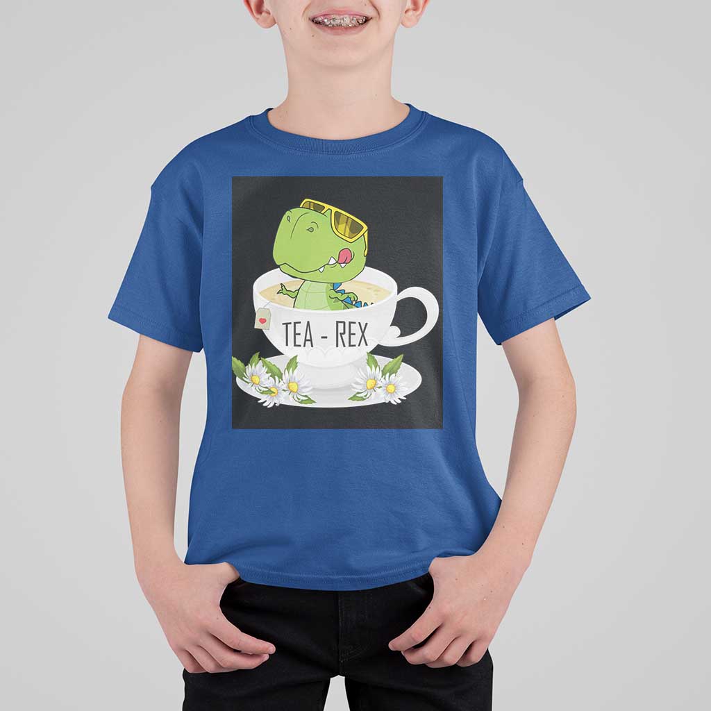 Funny Dinosaur Tea Rex T Shirt For Kid - Wonder Print Shop