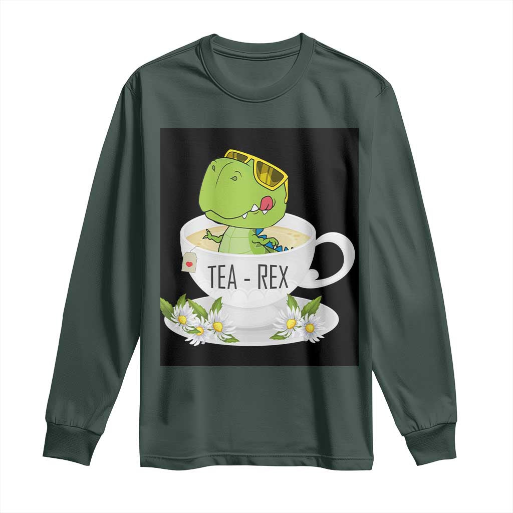 Funny Dinosaur Tea Rex Long Sleeve Shirt
