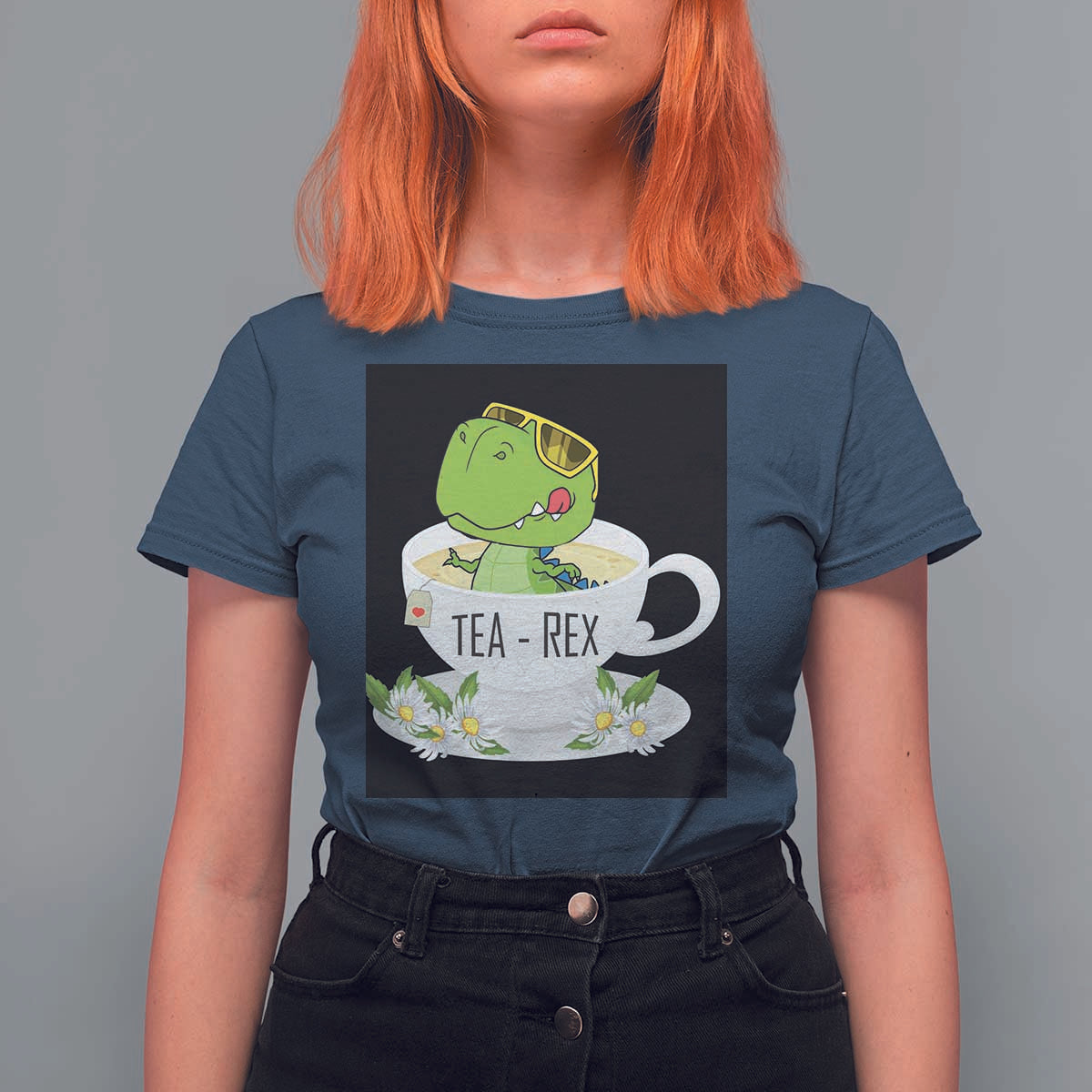 Funny Dinosaur Tea Rex T Shirt For Women - Wonder Print Shop