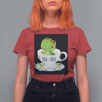 Funny Dinosaur Tea Rex T Shirt For Women - Wonder Print Shop