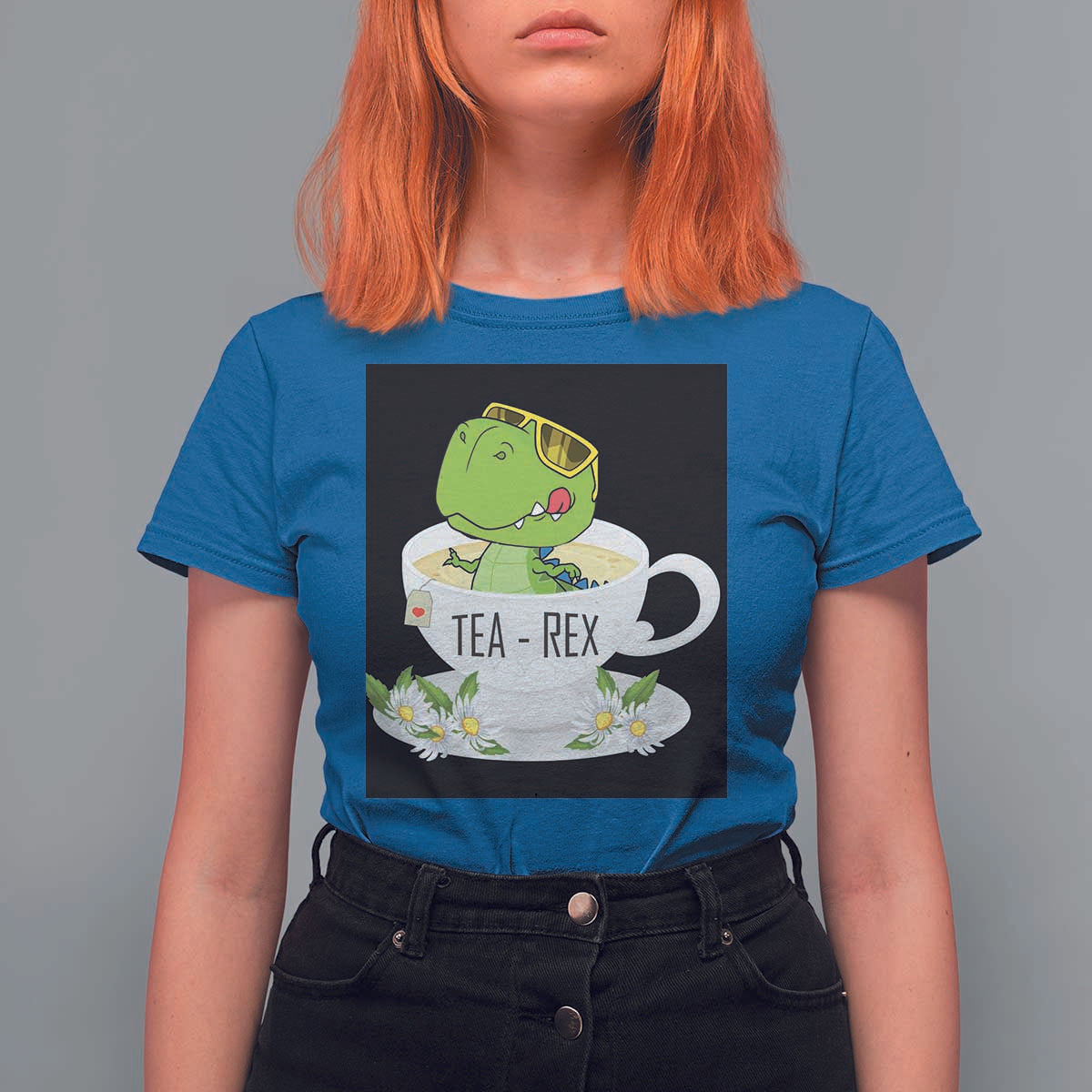 Funny Dinosaur Tea Rex T Shirt For Women - Wonder Print Shop