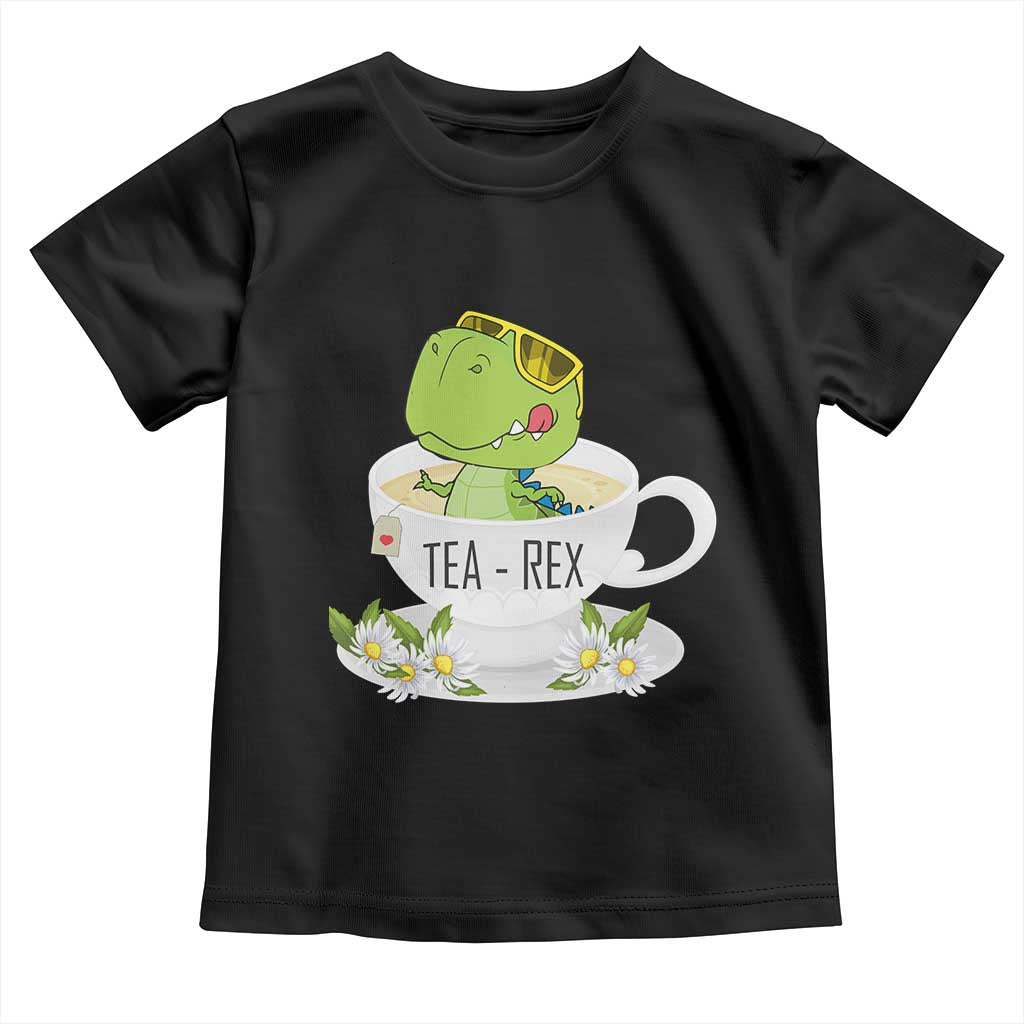 Funny Dinosaur Tea Rex Toddler T Shirt