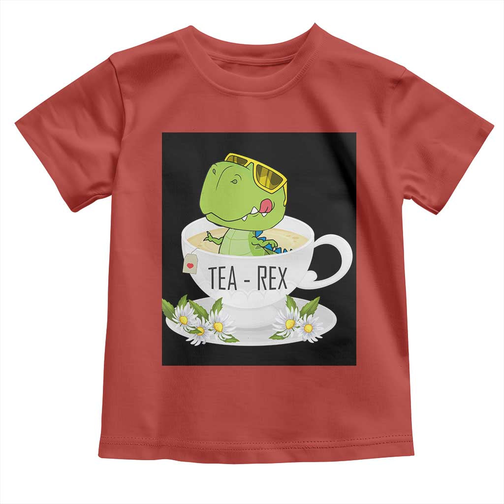 Funny Dinosaur Tea Rex Toddler T Shirt