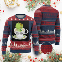 Funny Dinosaur Tea Rex Ugly Christmas Sweater - Wonder Print Shop