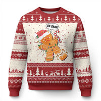 Funny Xmas Ugly Christmas Sweater Op Snap Gingerbread Broken Leg - Wonder Print Shop