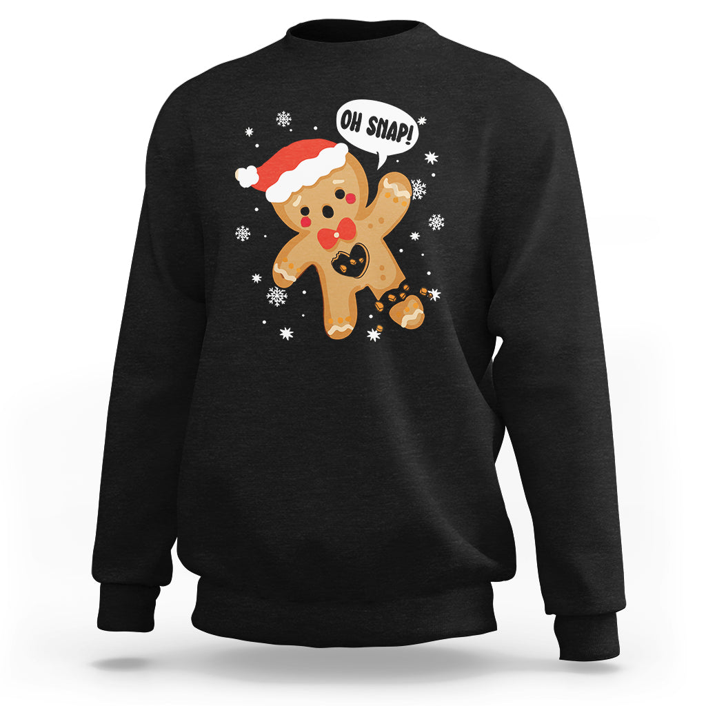 Op Snap Gingerbread Broken Heart Single Christmas Sweatshirt - Wonder Print Shop
