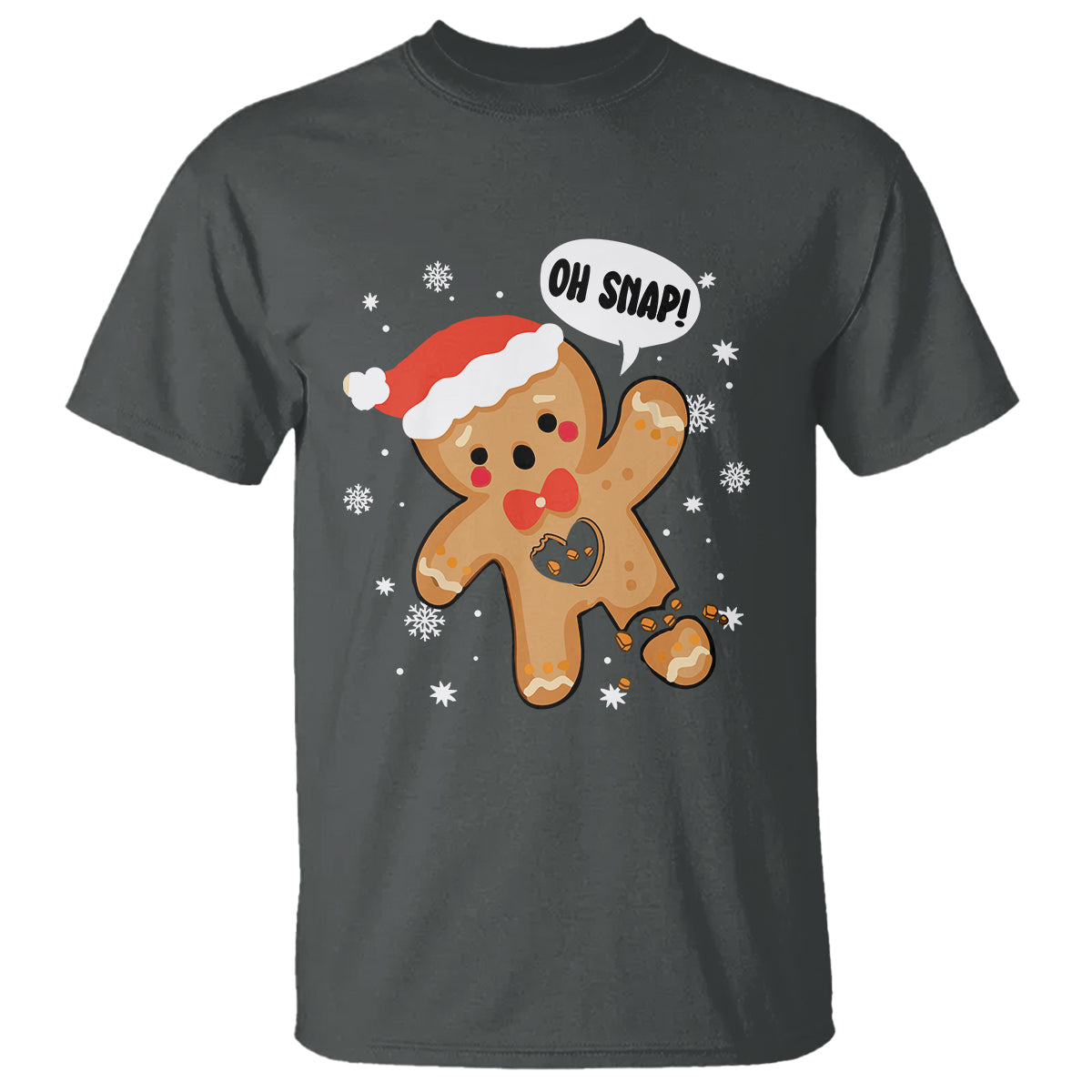 Op Snap Gingerbread Broken Heart Single Christmas T Shirt - Wonder Print Shop