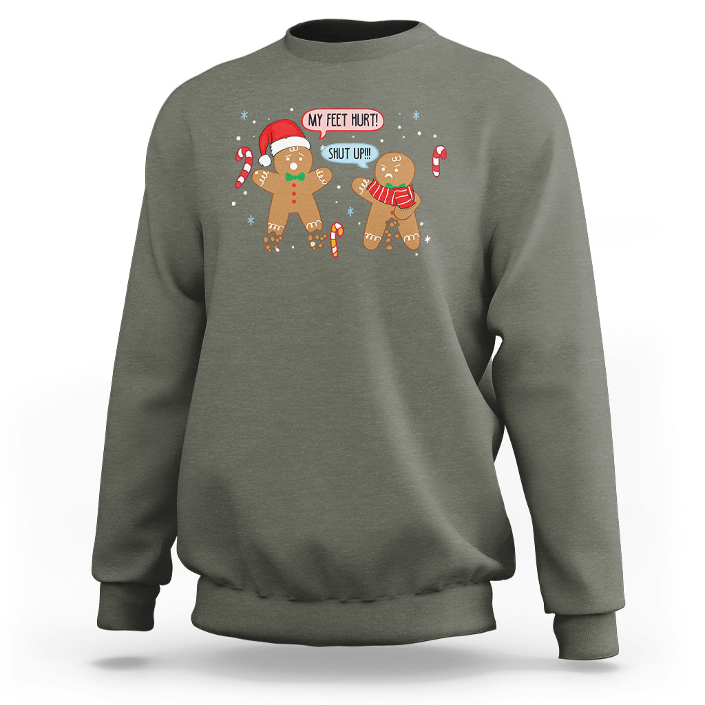 Shut Up Gingerbread Just Broken Feet Naught Christmas Sweatshirt - Wonder Print Shop