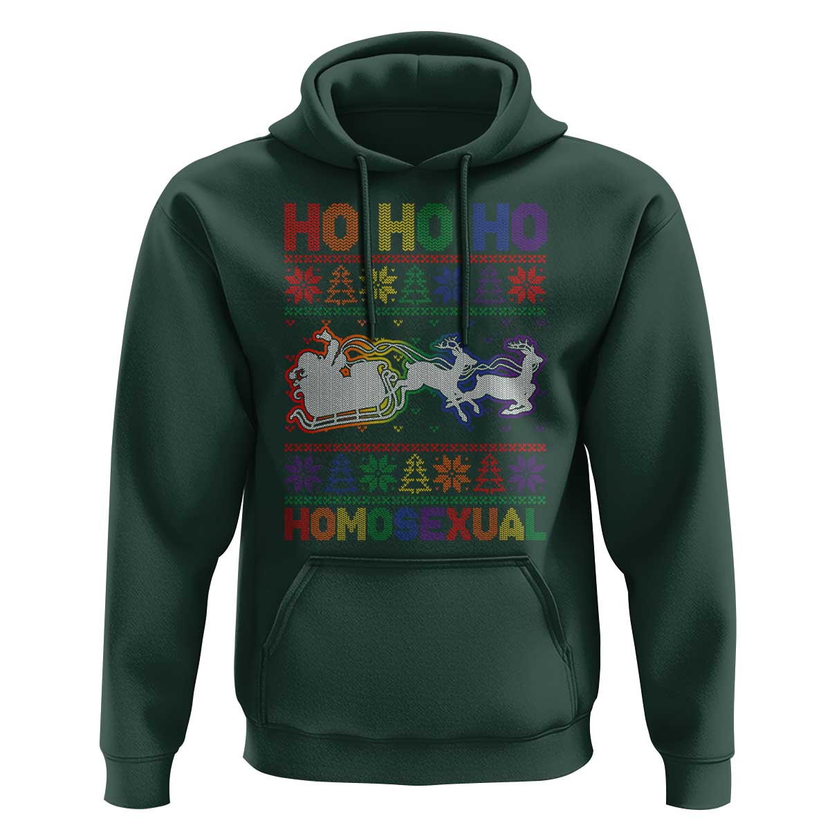 Funny Christmas LGBT Hoodie Ho Ho Ho Homosexual
