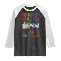 Funny Christmas LGBT Raglan Shirt Ho Ho Ho Homosexual