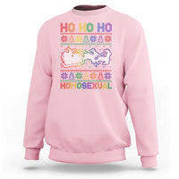 Funny Christmas LGBT Sweatshirt Ho Ho Ho Homosexual - Wonder Print Shop