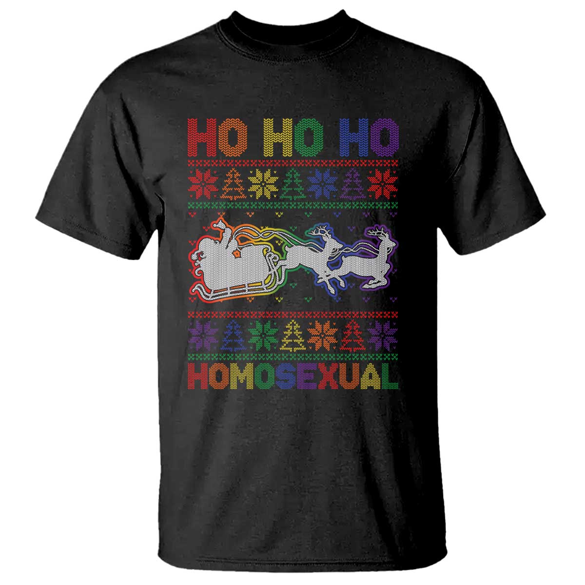 Funny Christmas LGBT T Shirt Ho Ho Ho Homosexual - Wonder Print Shop