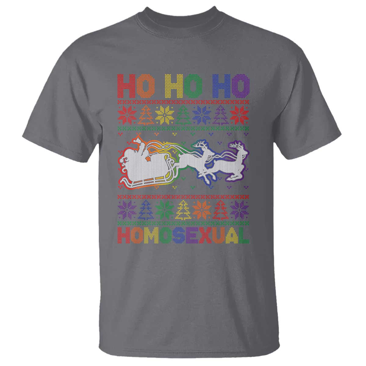 Funny Christmas LGBT T Shirt Ho Ho Ho Homosexual - Wonder Print Shop