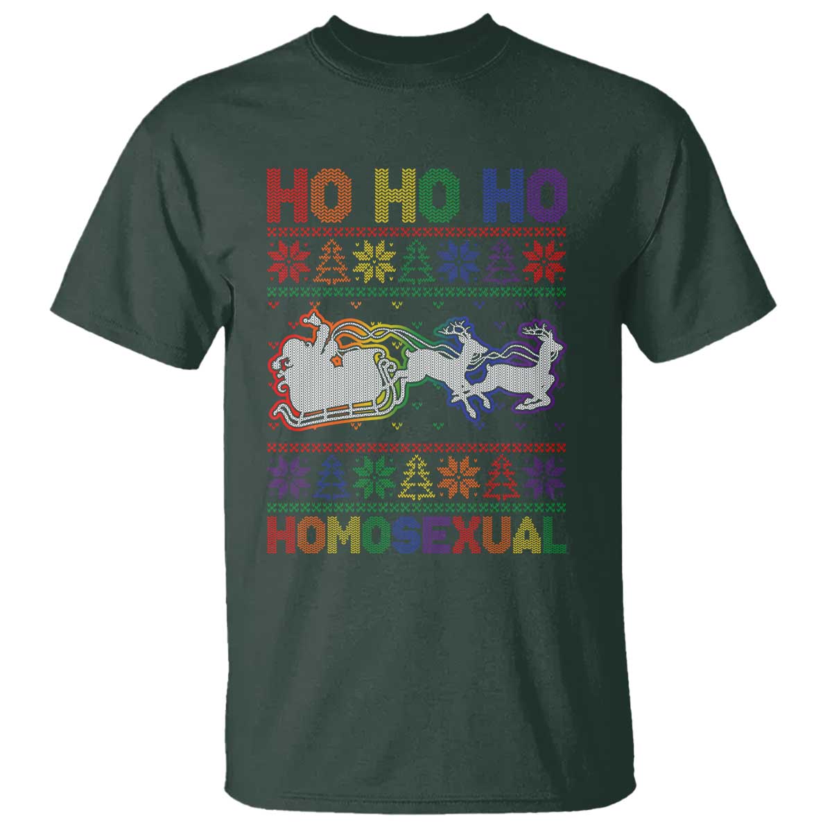 Funny Christmas LGBT T Shirt Ho Ho Ho Homosexual - Wonder Print Shop