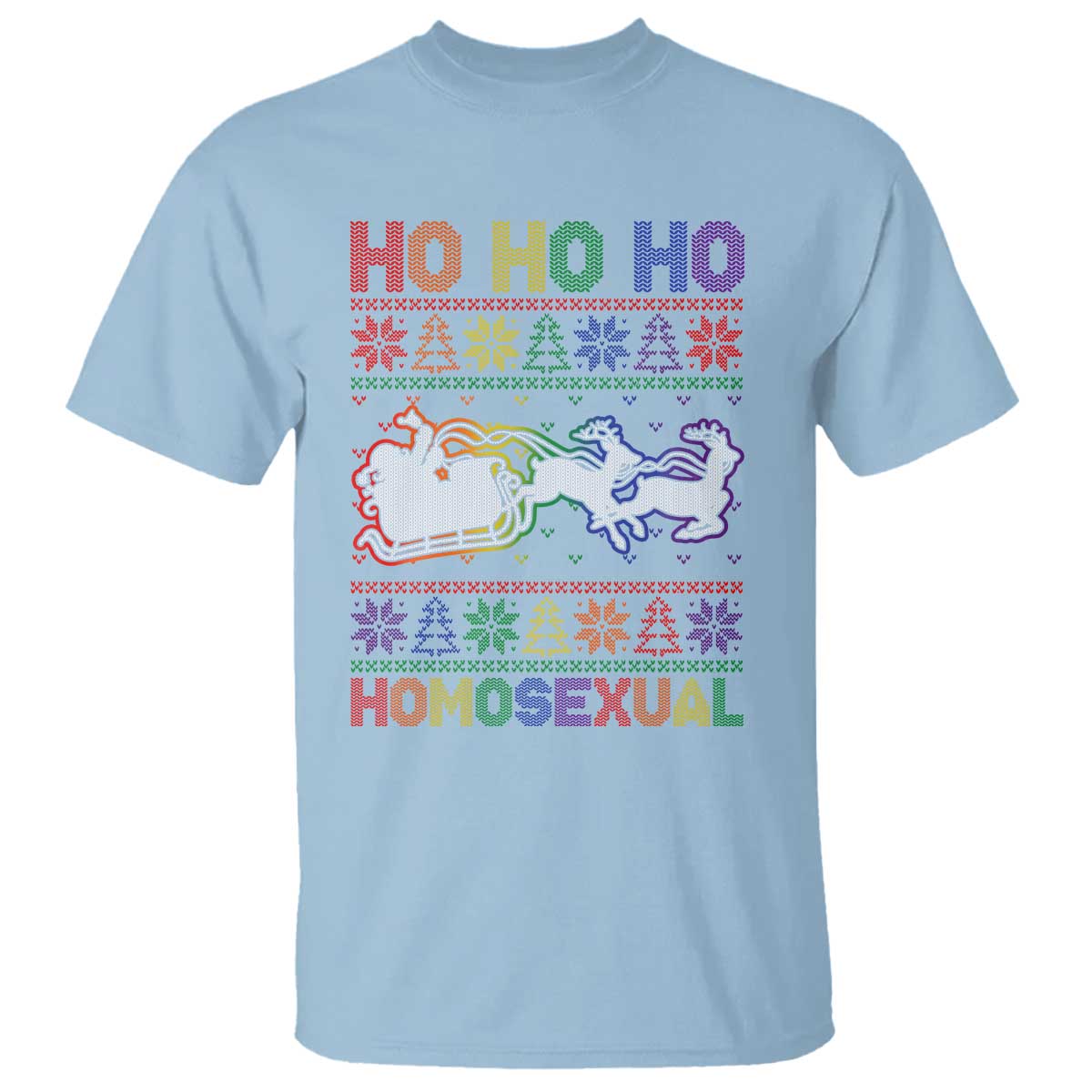 Funny Christmas LGBT T Shirt Ho Ho Ho Homosexual - Wonder Print Shop