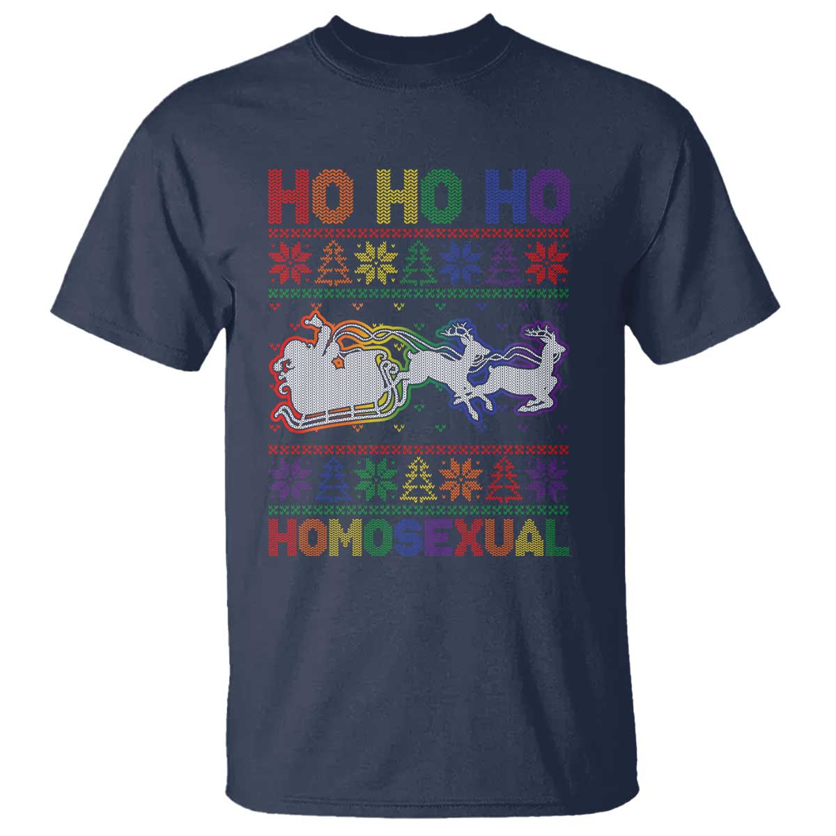 Funny Christmas LGBT T Shirt Ho Ho Ho Homosexual - Wonder Print Shop