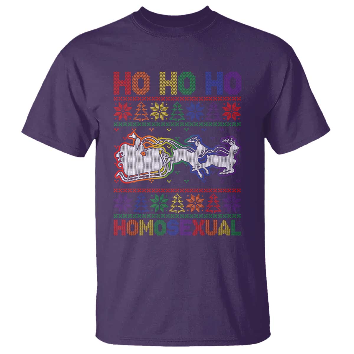 Funny Christmas LGBT T Shirt Ho Ho Ho Homosexual - Wonder Print Shop