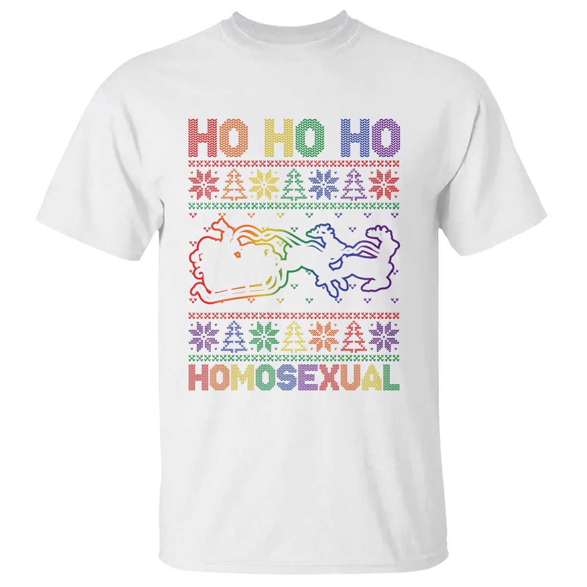 Funny Christmas LGBT T Shirt Ho Ho Ho Homosexual - Wonder Print Shop
