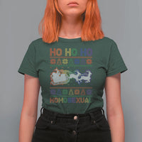 Funny Christmas LGBT T Shirt For Women Ho Ho Ho Homosexual - Wonder Print Shop