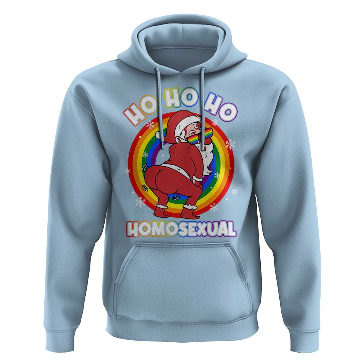 Funny Christmas LGBT Hoodie Santa Ho Ho Ho Homosexual