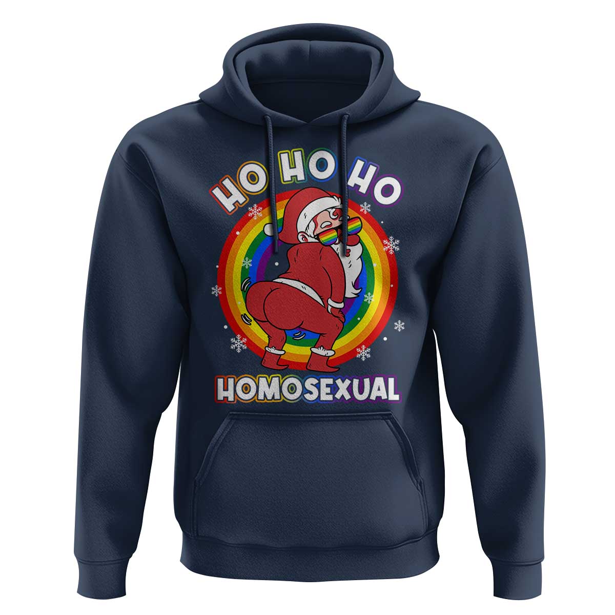 Funny Christmas LGBT Hoodie Santa Ho Ho Ho Homosexual
