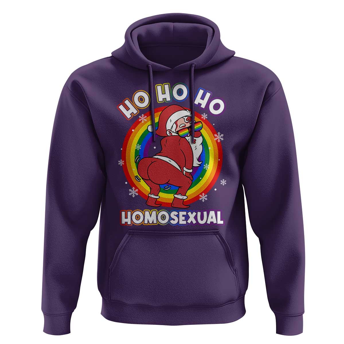 Funny Christmas LGBT Hoodie Santa Ho Ho Ho Homosexual