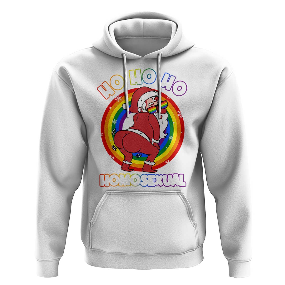 Funny Christmas LGBT Hoodie Santa Ho Ho Ho Homosexual