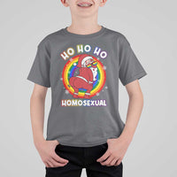 Funny Christmas LGBT T Shirt For Kid Santa Ho Ho Ho Homosexual - Wonder Print Shop