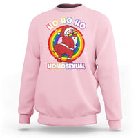 Funny Christmas LGBT Sweatshirt Santa Ho Ho Ho Homosexual - Wonder Print Shop