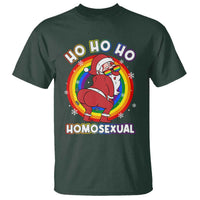 Funny Christmas LGBT T Shirt Santa Ho Ho Ho Homosexual - Wonder Print Shop