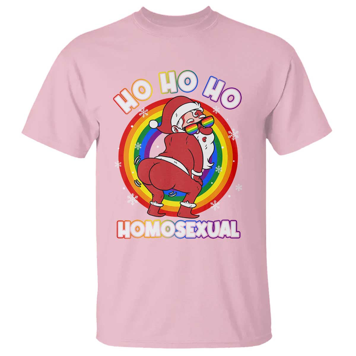 Funny Christmas LGBT T Shirt Santa Ho Ho Ho Homosexual - Wonder Print Shop