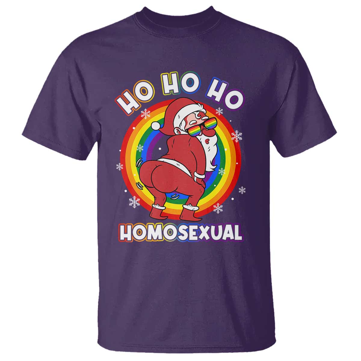 Funny Christmas LGBT T Shirt Santa Ho Ho Ho Homosexual - Wonder Print Shop