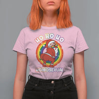 Funny Christmas LGBT T Shirt For Women Santa Ho Ho Ho Homosexual - Wonder Print Shop