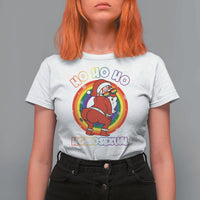Funny Christmas LGBT T Shirt For Women Santa Ho Ho Ho Homosexual - Wonder Print Shop