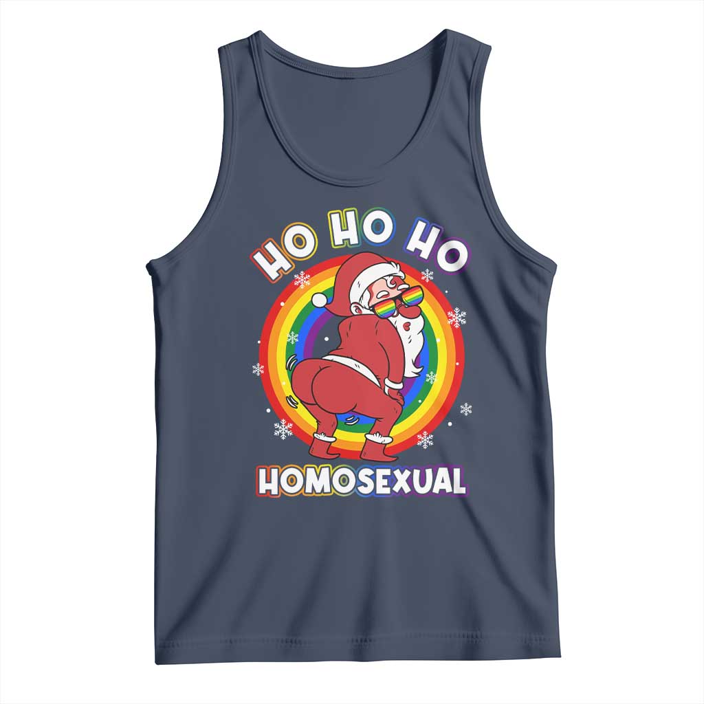 Funny Christmas LGBT Tank Top Santa Ho Ho Ho Homosexual
