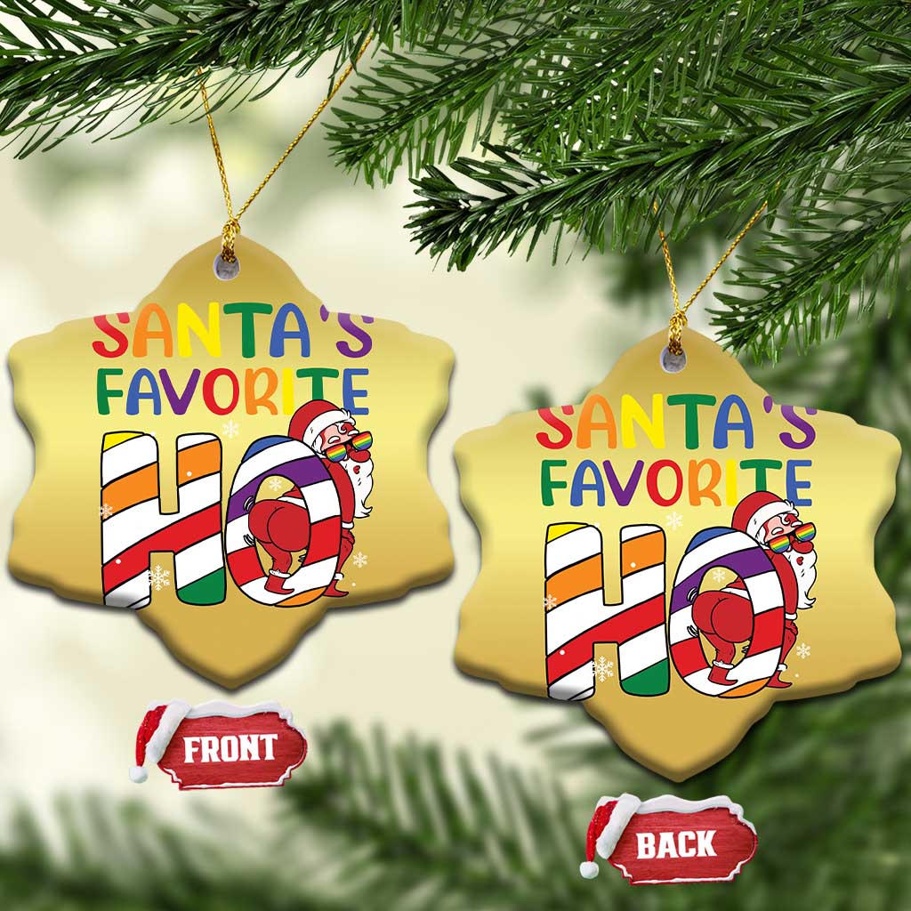 Funny Xmas LGBT Christmas Ornament Santas Favorite Ho Rainbow - Wonder Print Shop