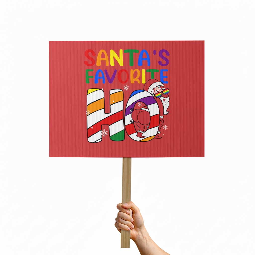 Funny Christmas LGBT Protest Sign Santas Favorite Ho Rainbow - Wonder Print Shop