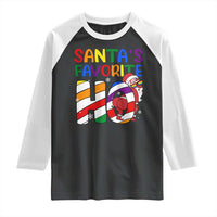 Funny Christmas LGBT Raglan Shirt Santas Favorite Ho Rainbow